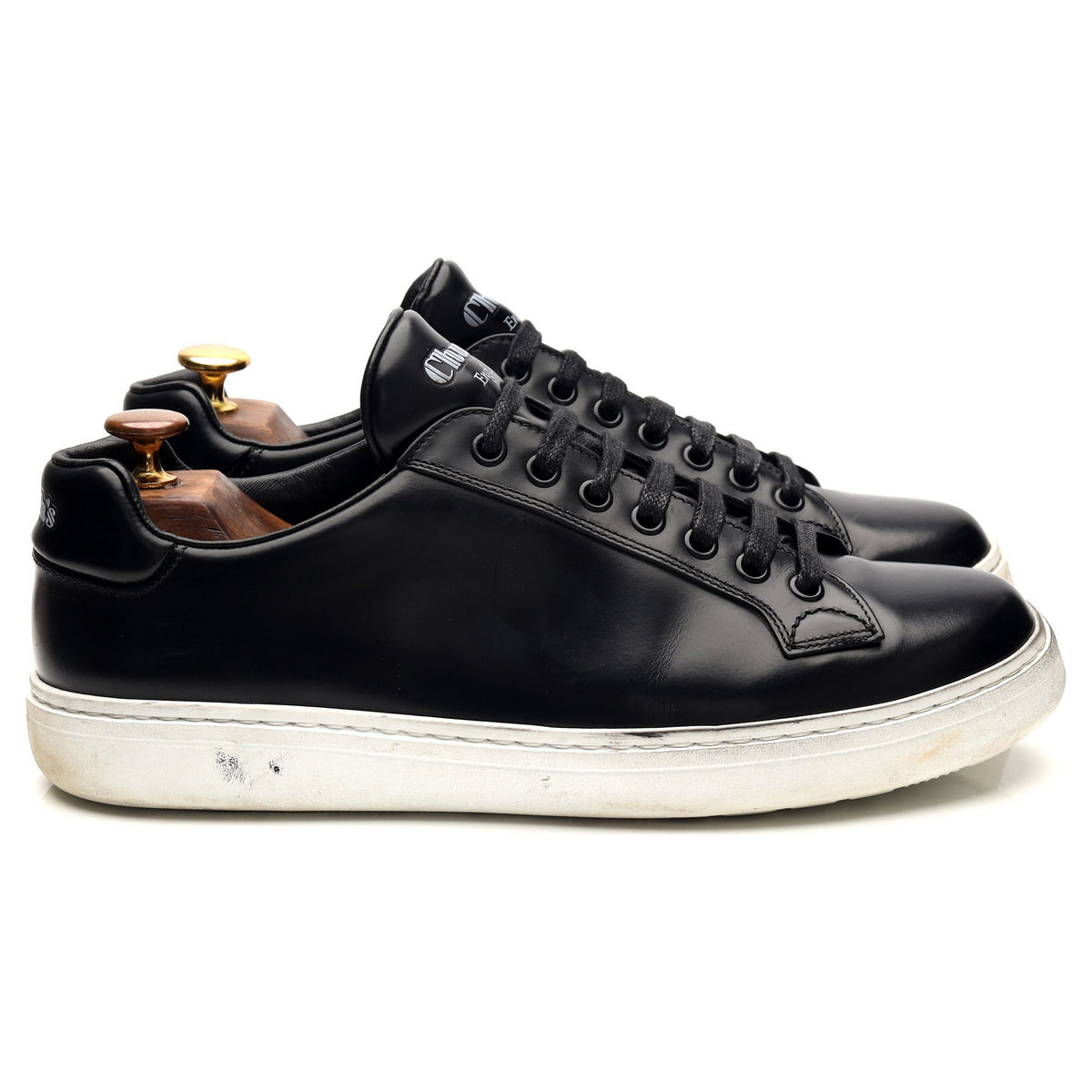 &#39;Boland&#39; Black Leather Sneakers UK 6 F