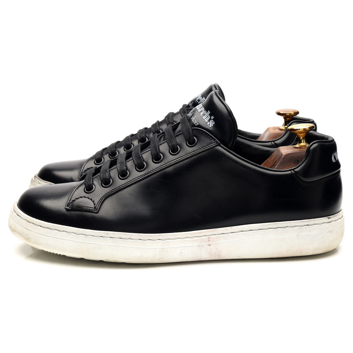 &#39;Boland&#39; Black Leather Sneakers UK 6 F