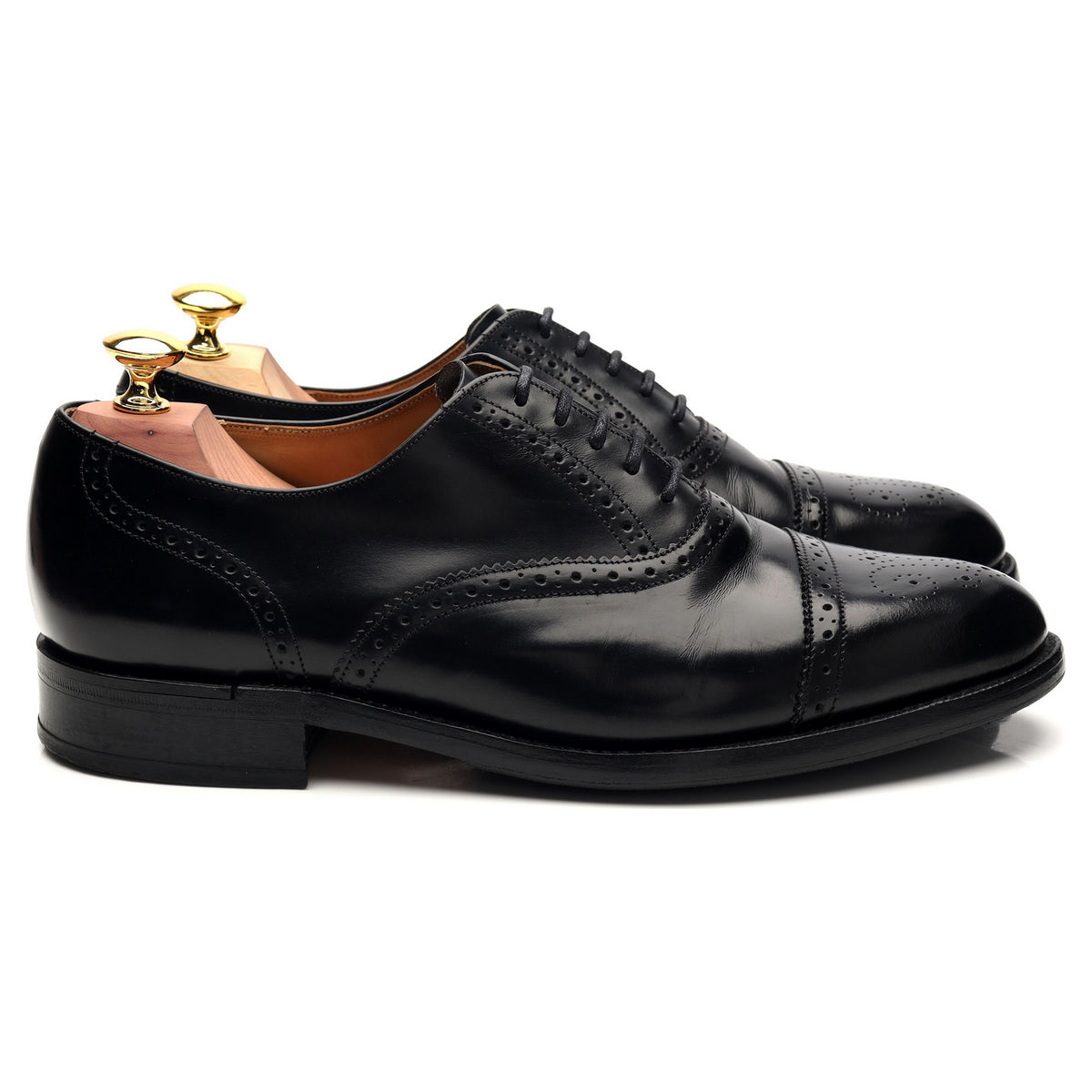 &#39;Alfred&#39; Black Leather Oxford Brogue UK 7.5 G