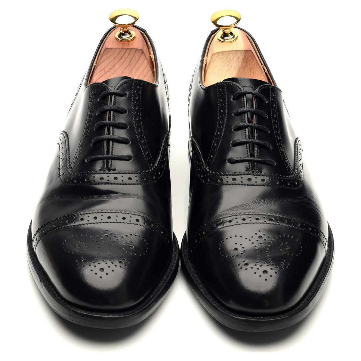 &#39;Alfred&#39; Black Leather Oxford Brogue UK 7.5 G