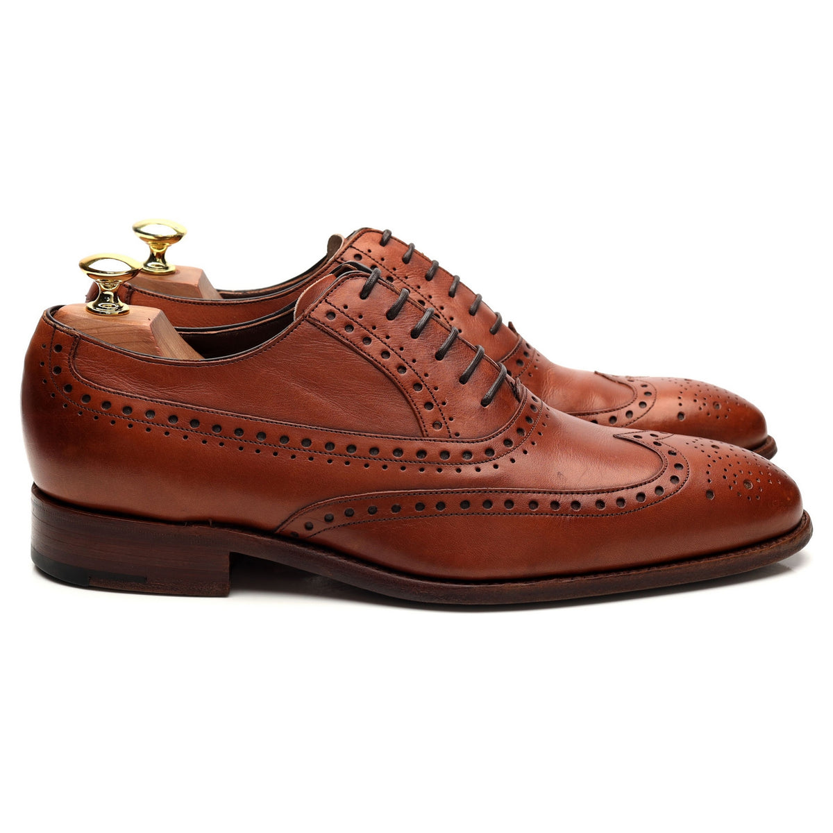 &#39;Nunthorpe&#39; Tan Brown Leather Oxford Brogue UK 7.5 G