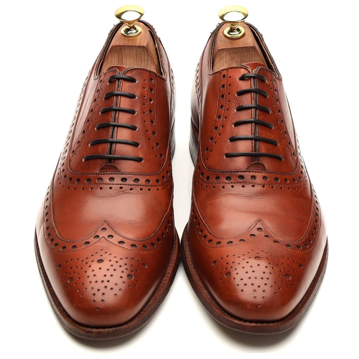 &#39;Nunthorpe&#39; Tan Brown Leather Oxford Brogue UK 7.5 G