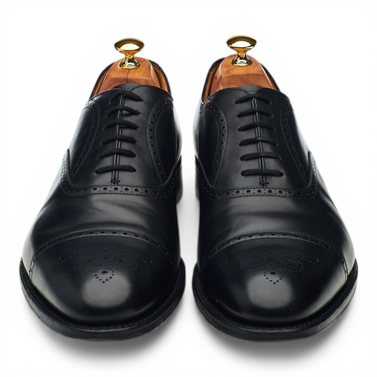 'Toronto' Black Leather Oxford Brogues UK 12 G