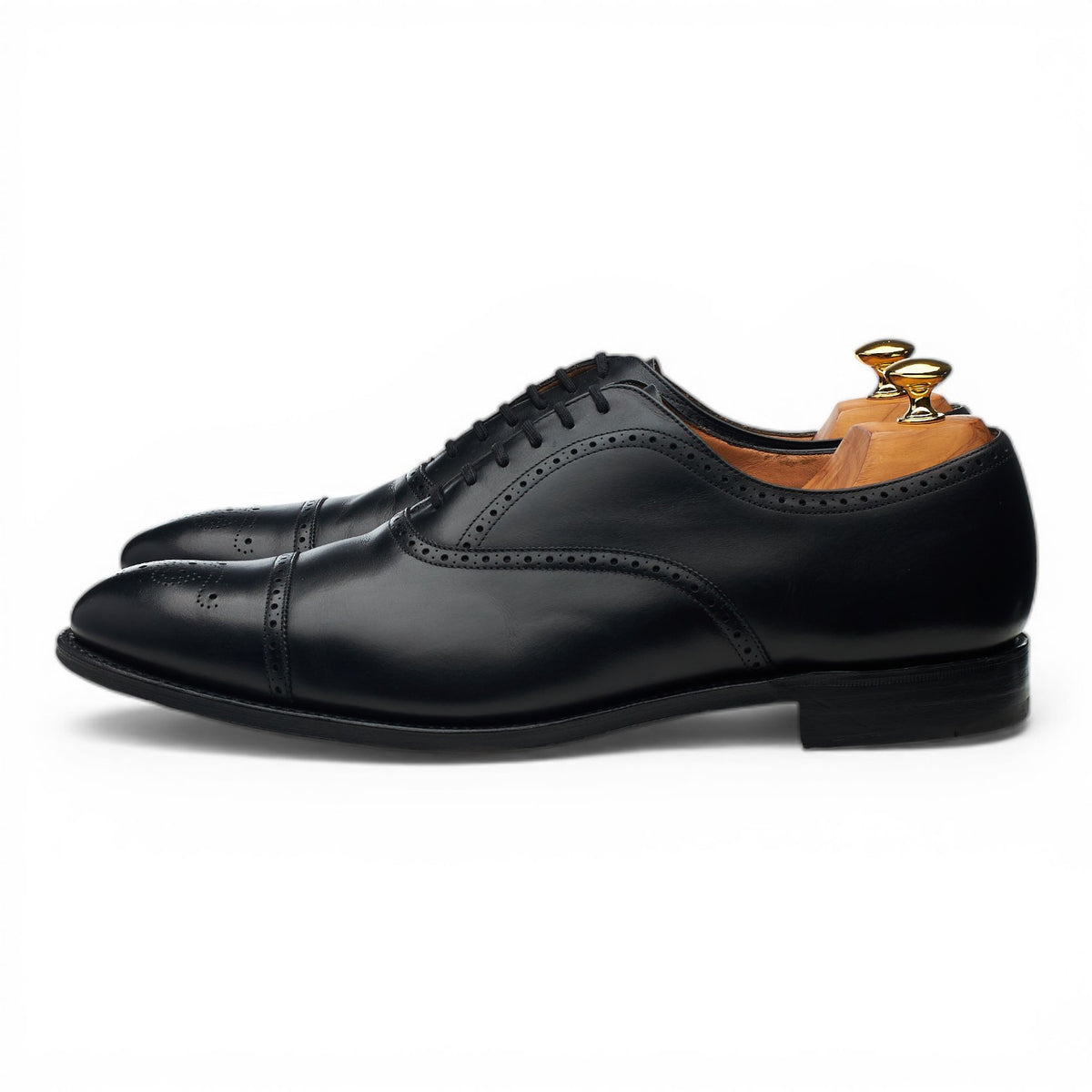 'Toronto' Black Leather Oxford Brogues UK 12 G