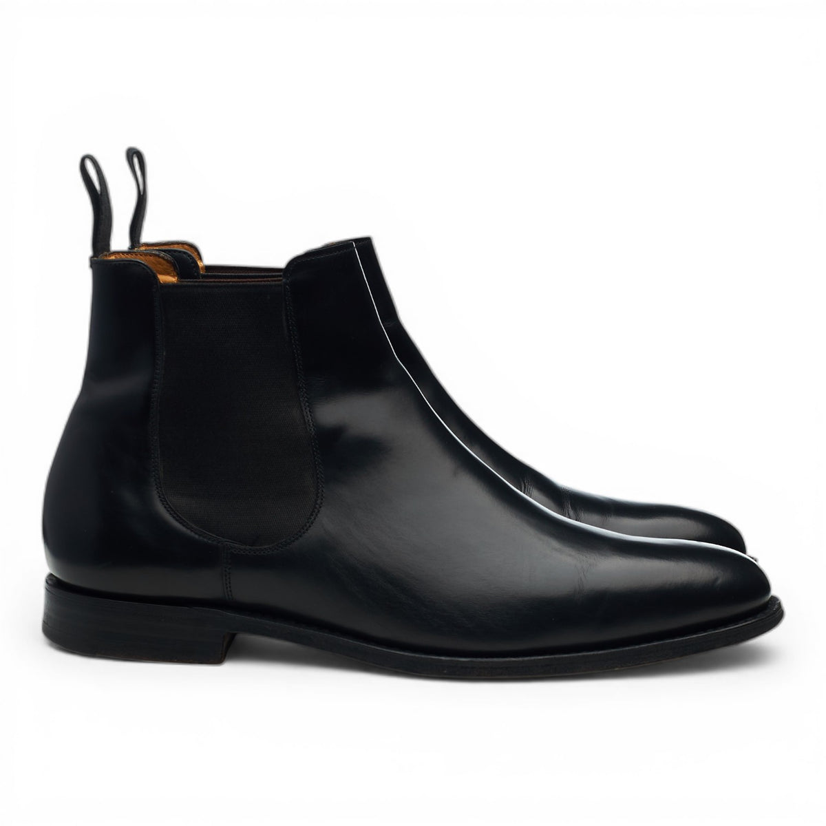 'Beijing' Black Leather Chelsea Boots UK 7 G
