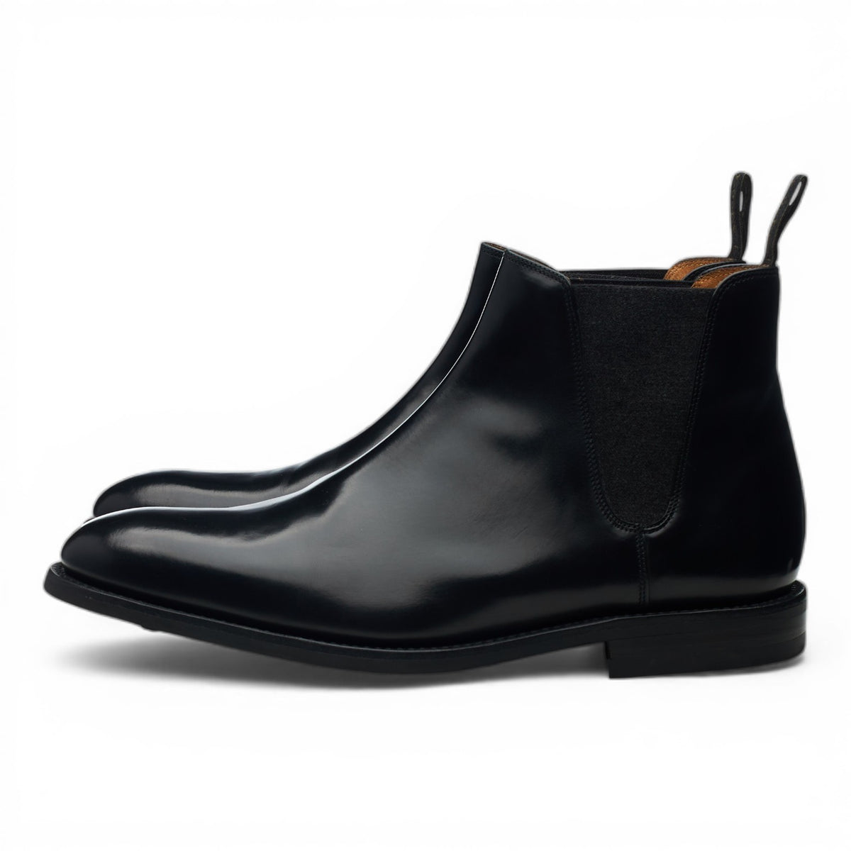 'Ascot' Black Leather Chelsea Boots UK 10 F