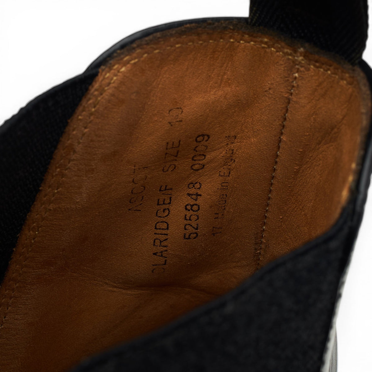 'Ascot' Black Leather Chelsea Boots UK 10 F