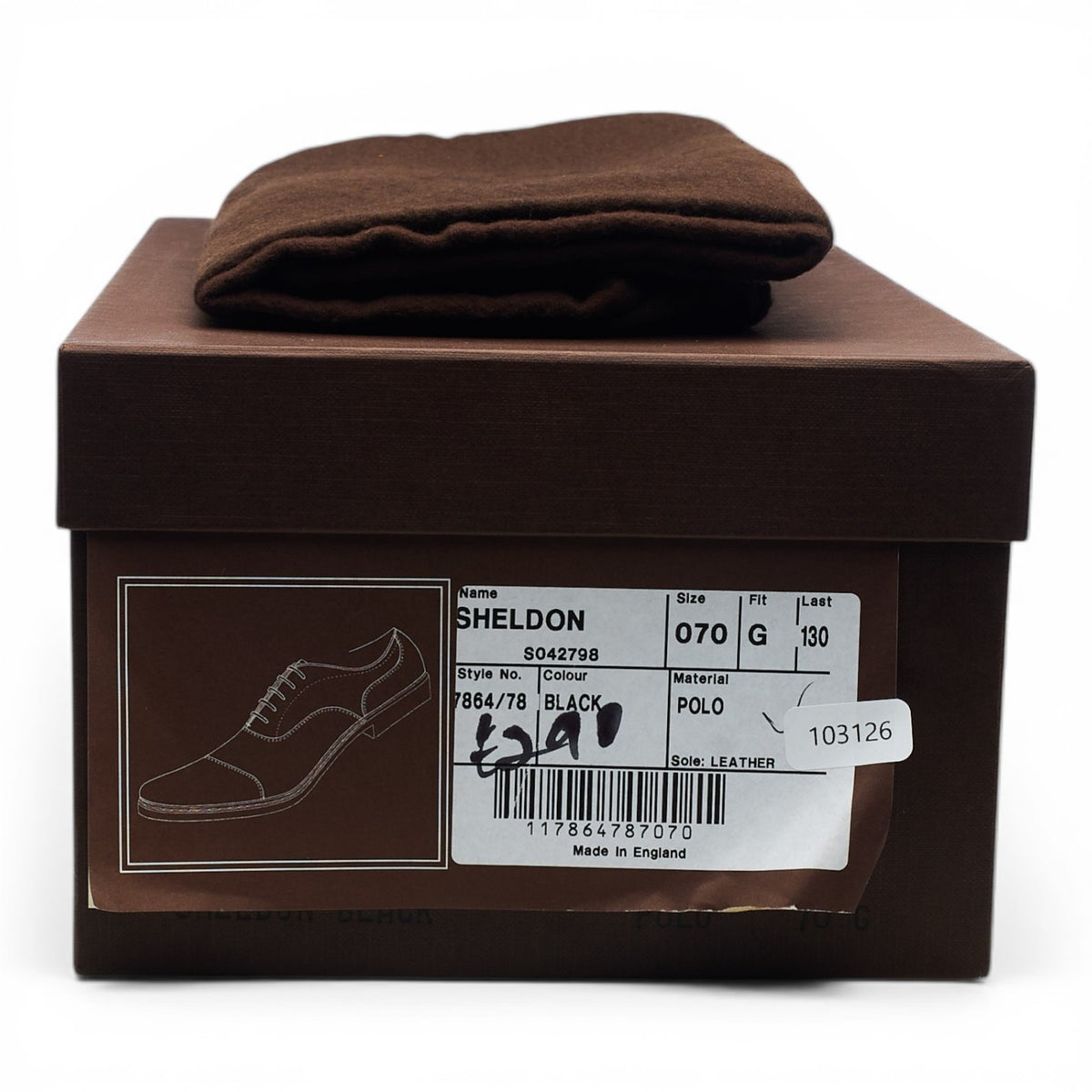 'Sheldon' Black Leather Oxford UK 7 G