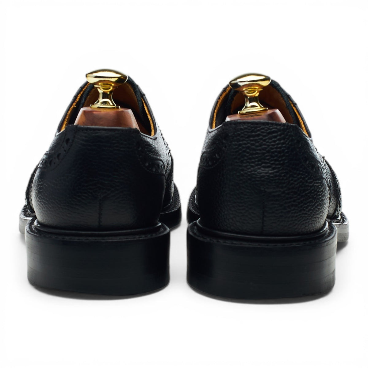 'Wilson' Black Grain Leather Derby Brogues UK 7