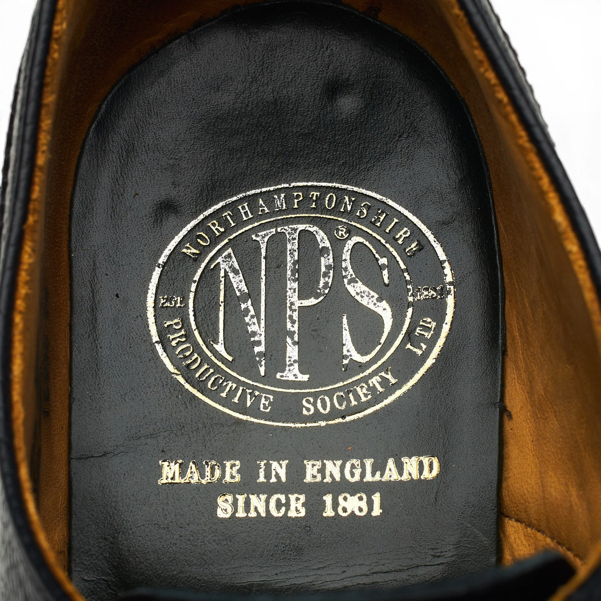 'Wilson' Black Grain Leather Derby Brogues UK 7