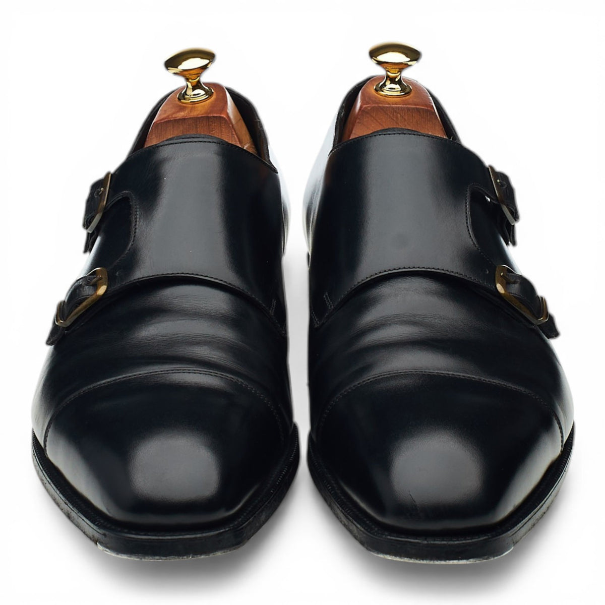 'Westminster' Black Leather Double Monk Strap UK 10.5 E