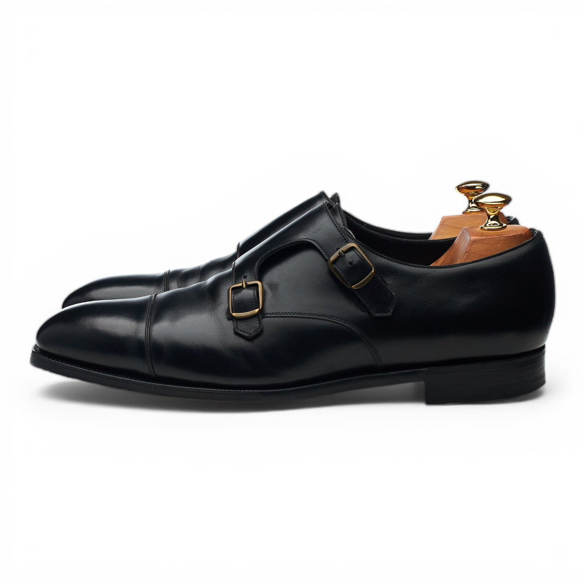 'Westminster' Black Leather Double Monk Strap UK 10.5 E