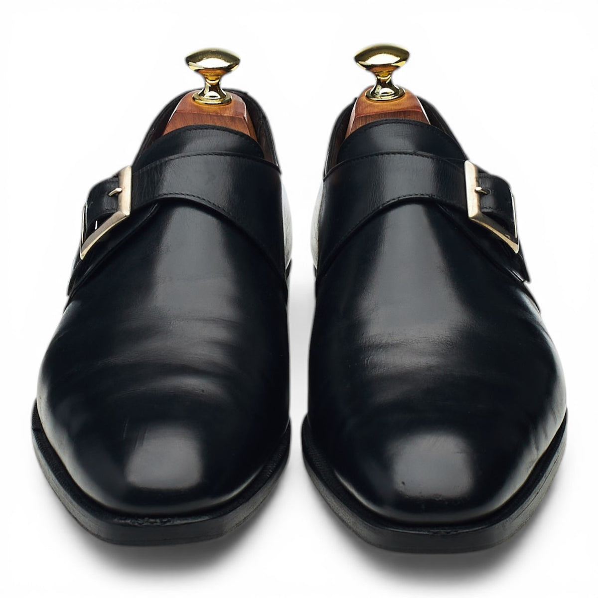 'Savile' Black Leather Monk Strap UK 7 E