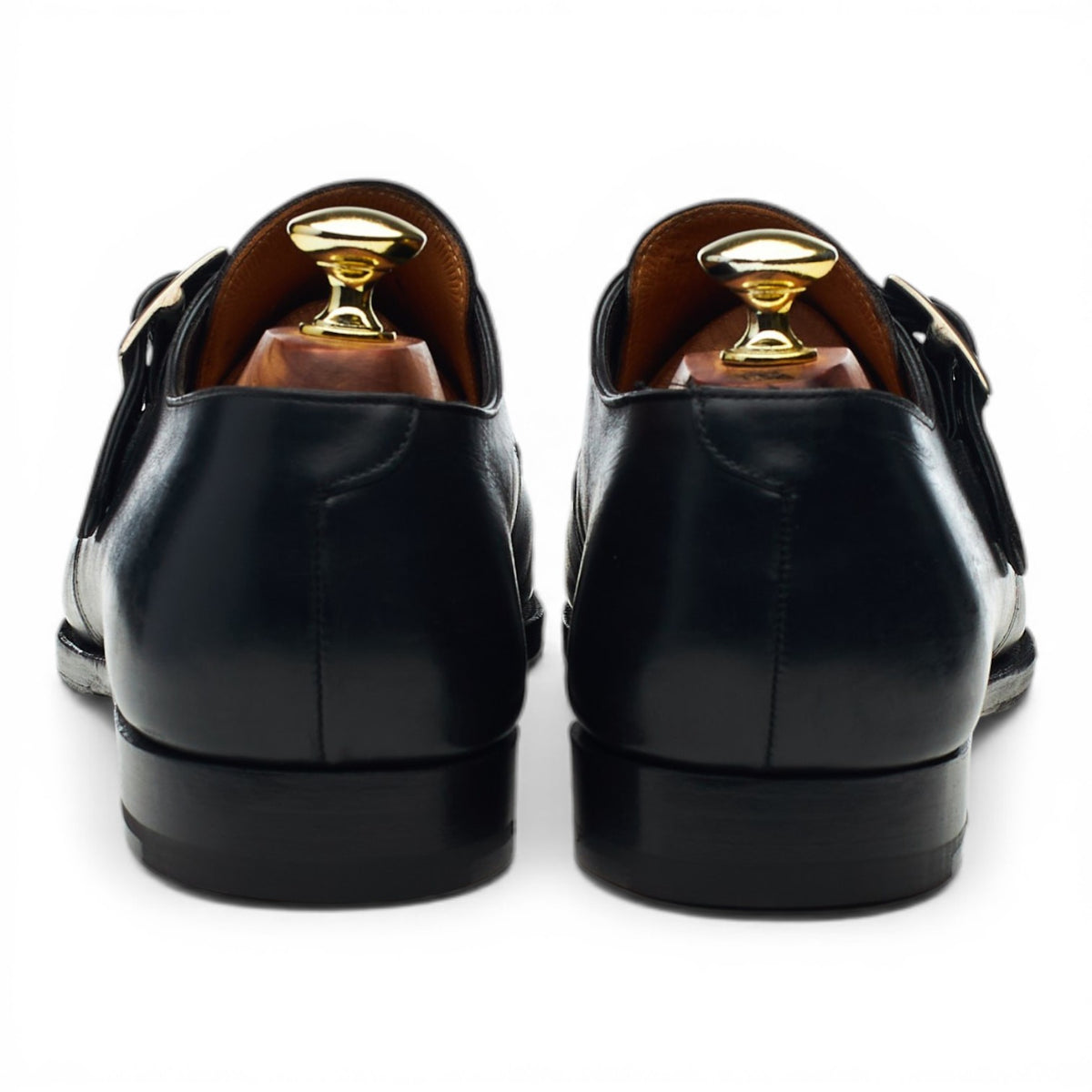 'Savile' Black Leather Monk Strap UK 7 E