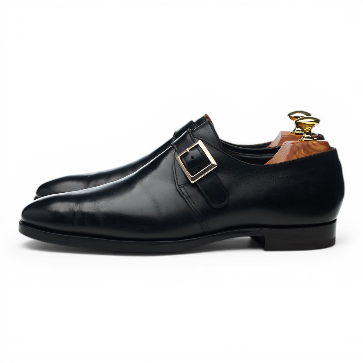 'Savile' Black Leather Monk Strap UK 7 E