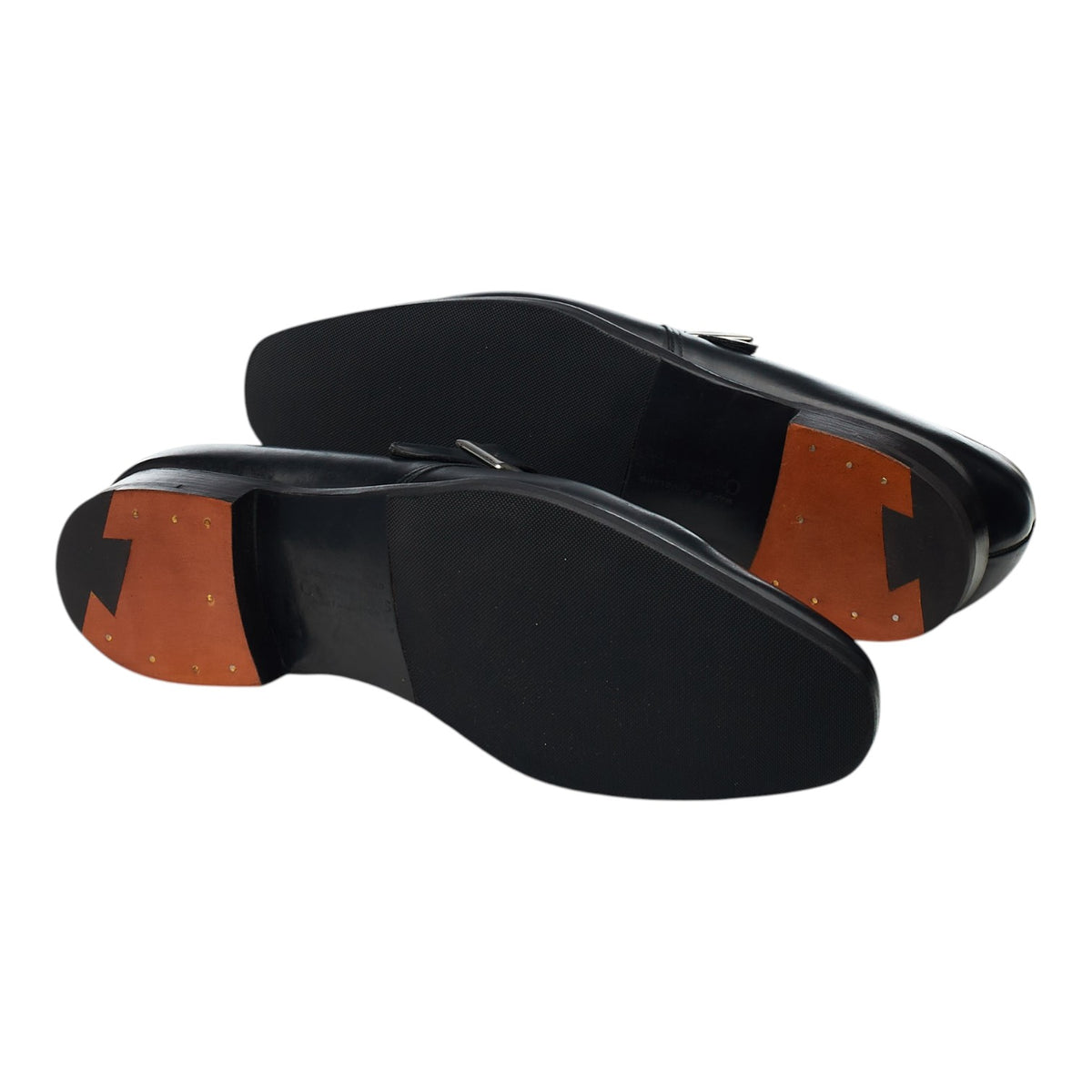 'Savile' Black Leather Monk Strap UK 7 E