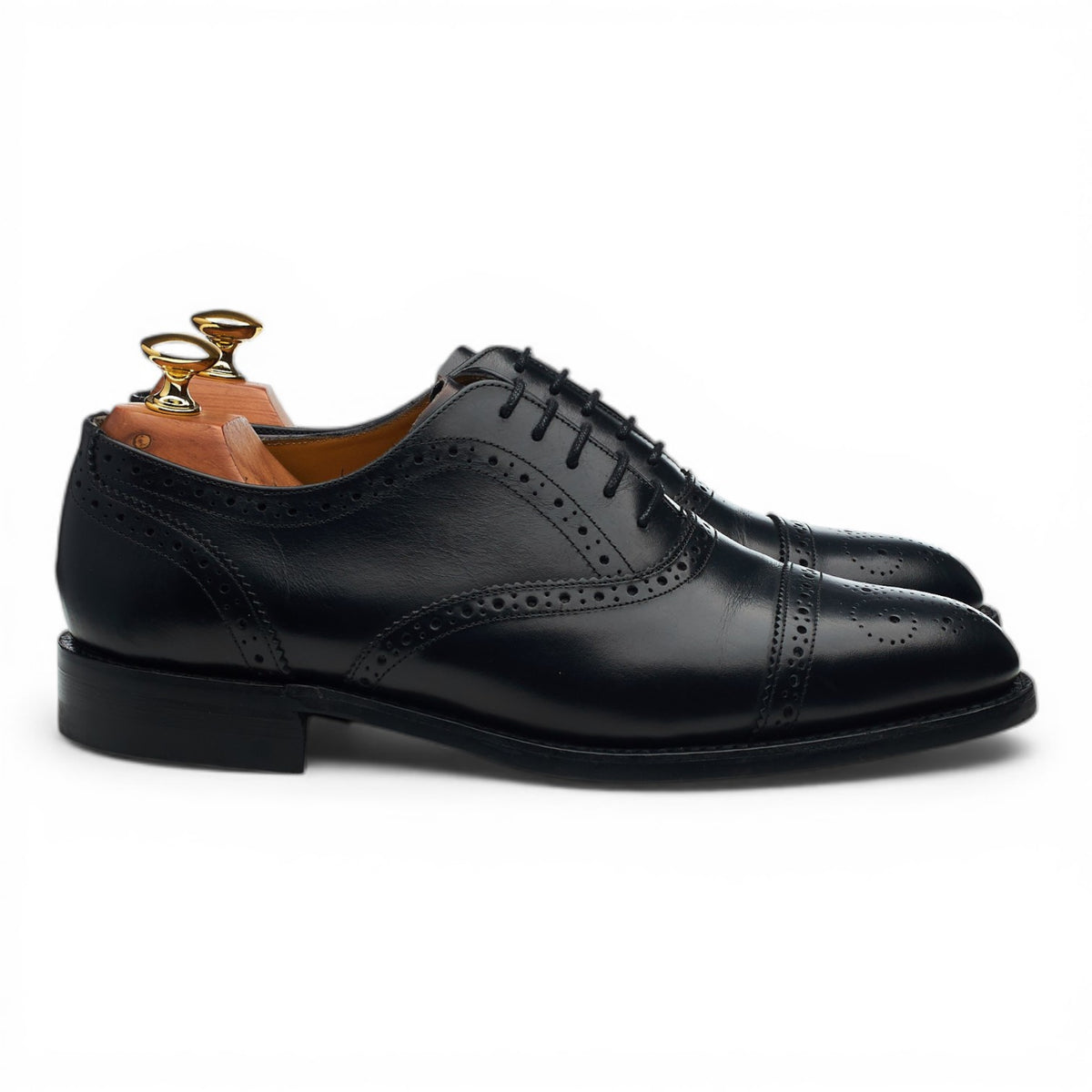 'Mirfield' Black Leather Oxford Brogues UK 6.5 E