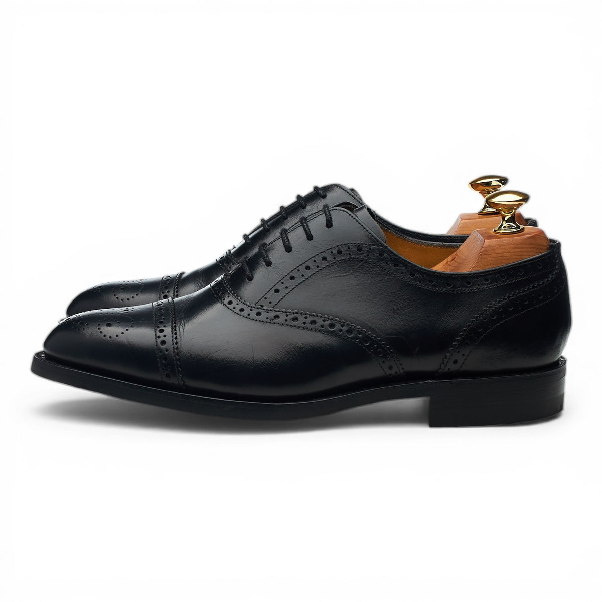 'Mirfield' Black Leather Oxford Brogues UK 6.5 E