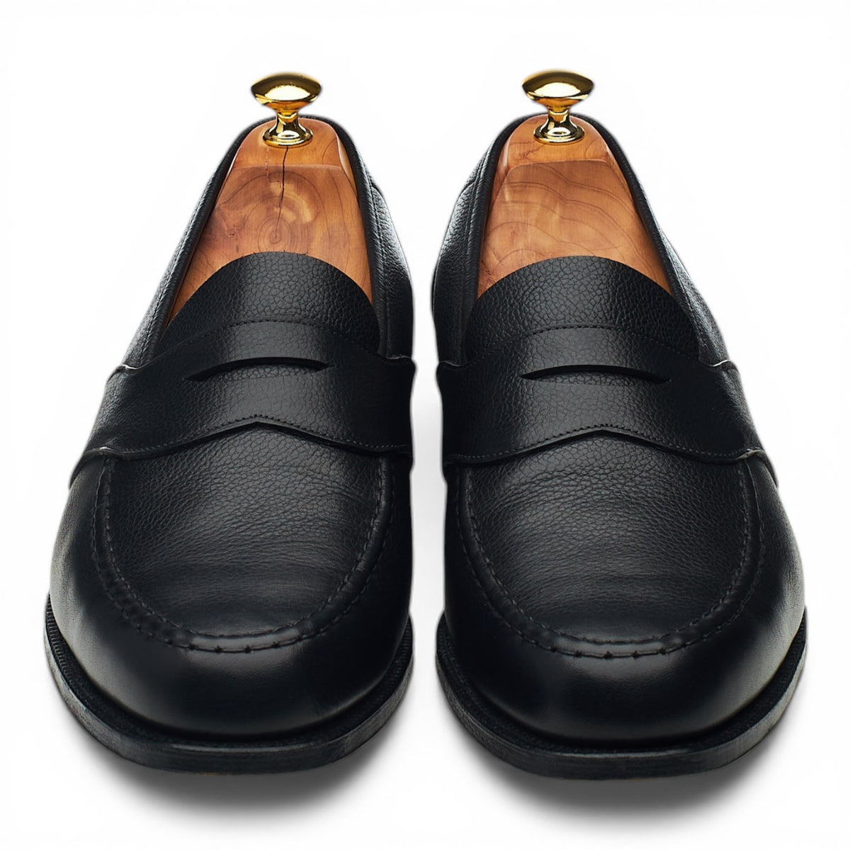 'Dulwich' Black Grain Leather Loafers UK 12 E