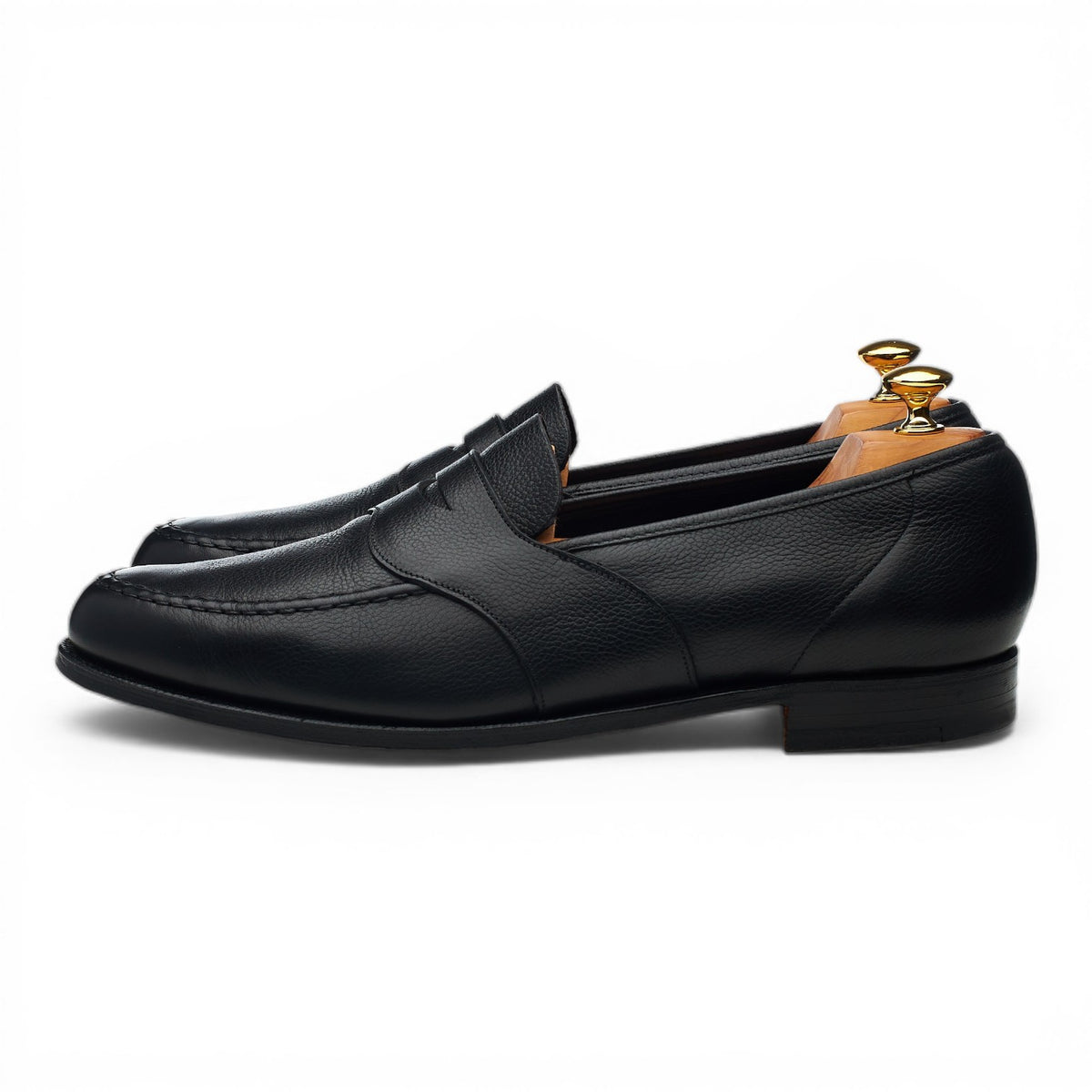'Dulwich' Black Grain Leather Loafers UK 12 E