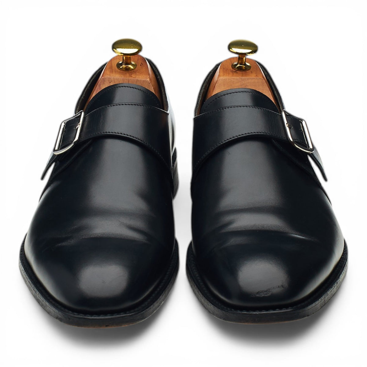 1880 'Islington' Black Leather Monk Strap UK 8.5 F