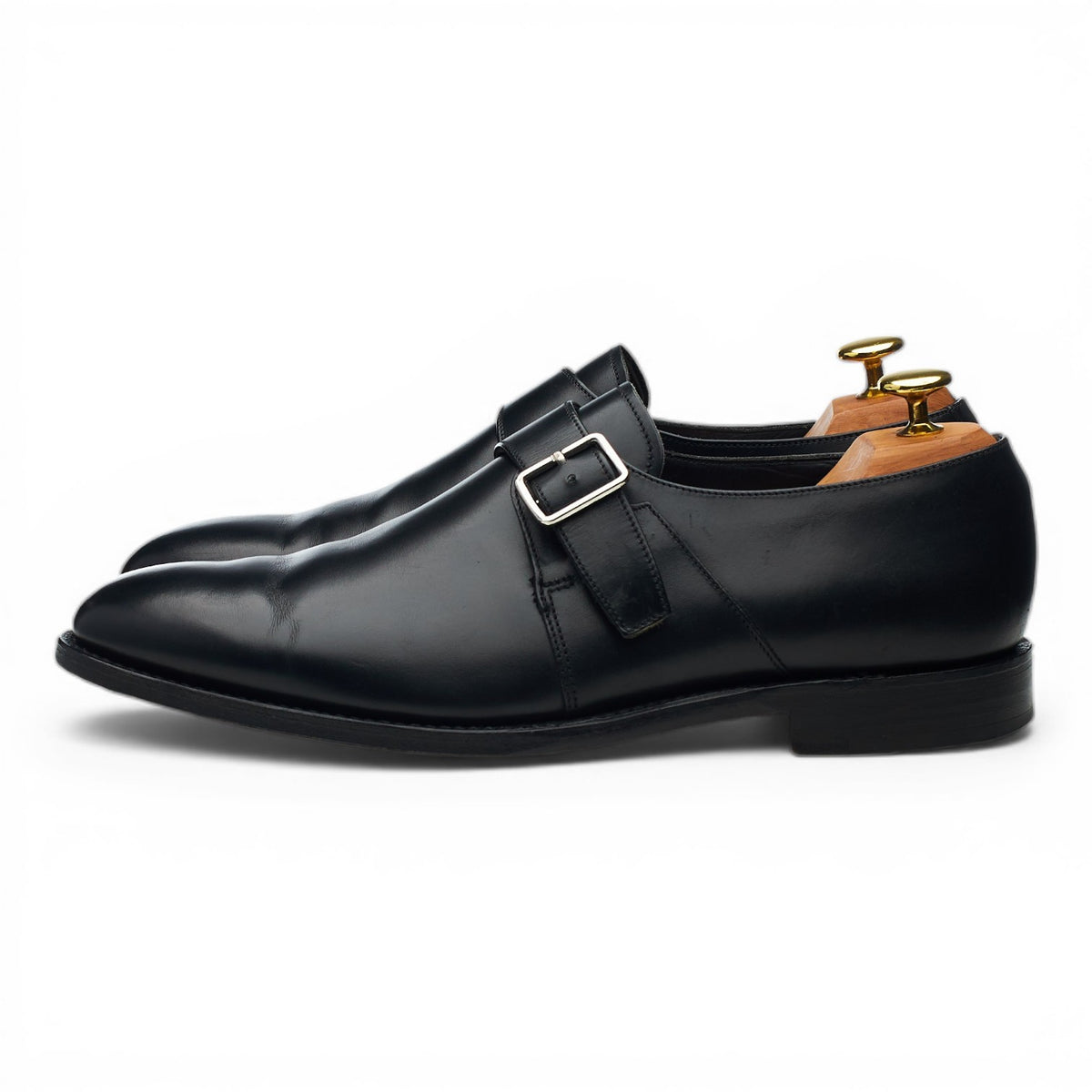1880 'Islington' Black Leather Monk Strap UK 8.5 F