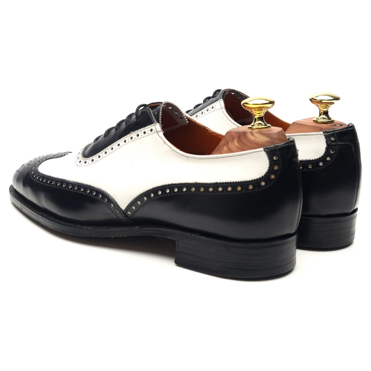 Vintage Two Tone Black White Leather Brogues UK 7 EE