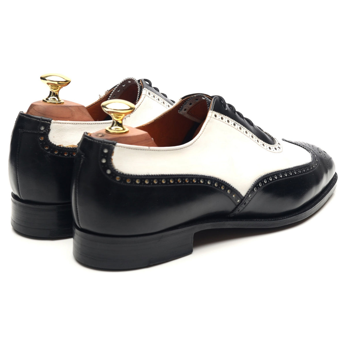 Vintage Two Tone Black White Leather Brogues UK 7 EE