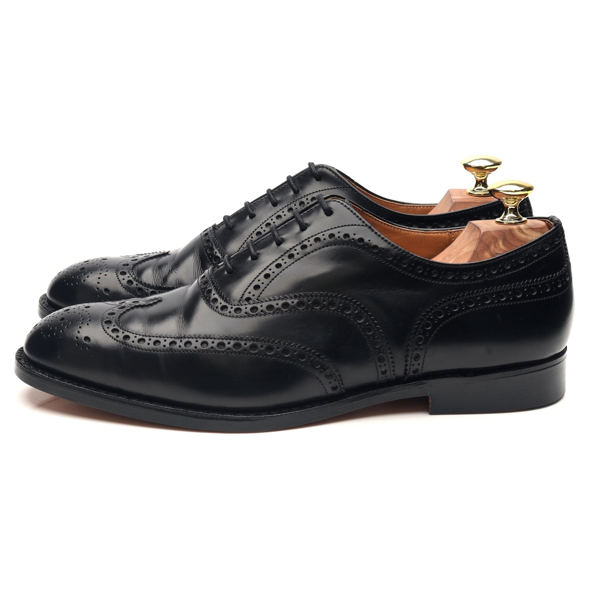 'Nene' Black Leather Brogues UK 7 G - Abbot's Shoes