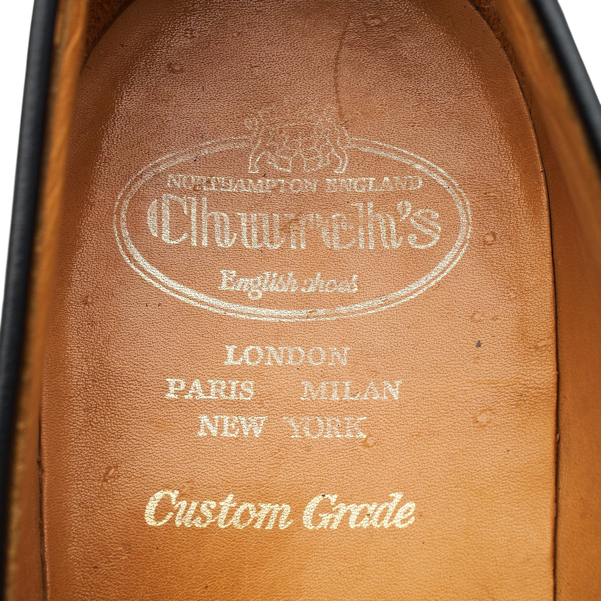 'Swanley' Black Leather Split Toe Loafers UK 9 G