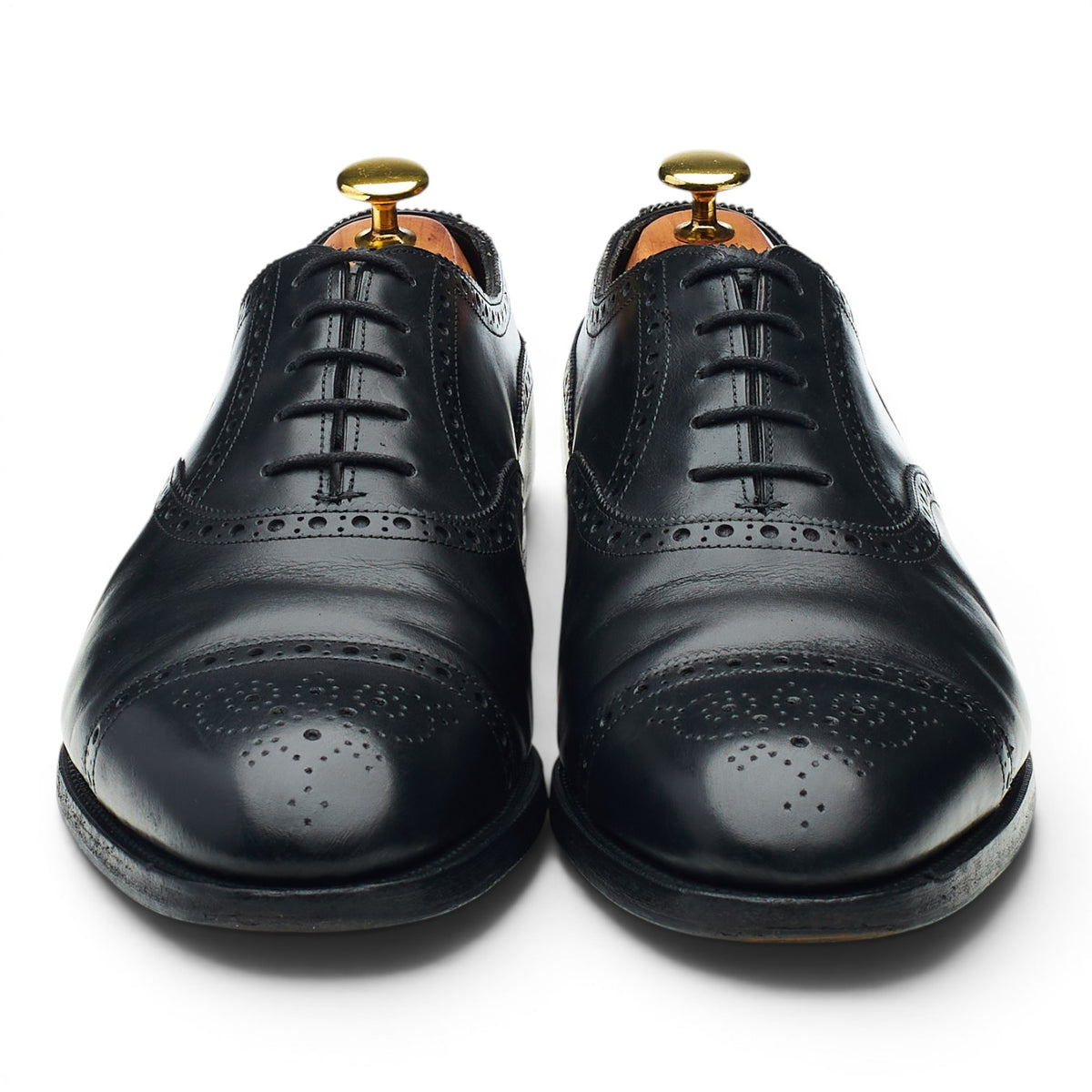 'Cadogan' Black Leather Oxford Brogues UK 8 F