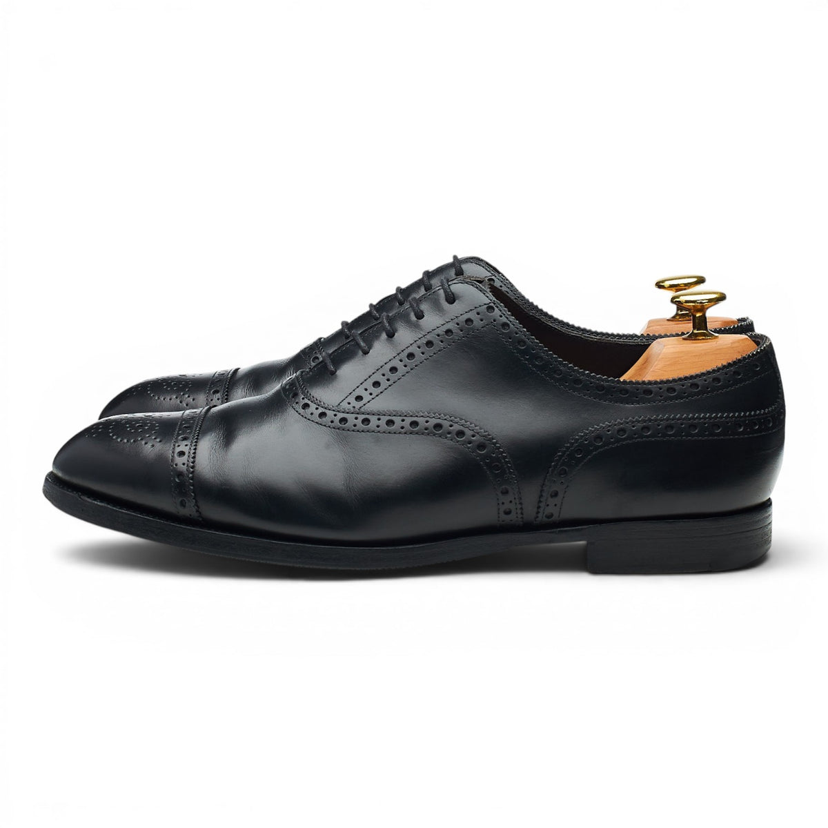 'Cadogan' Black Leather Oxford Brogues UK 8 F