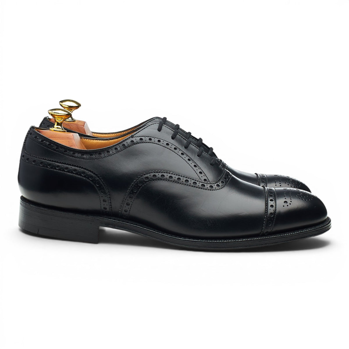 'Diplomat' Black Leather Oxford Brogues UK 8.5 F