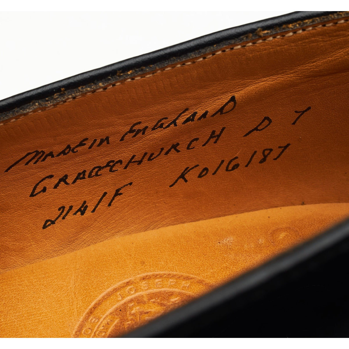 'Gracechurch' Black Leather Loafers UK 7 F