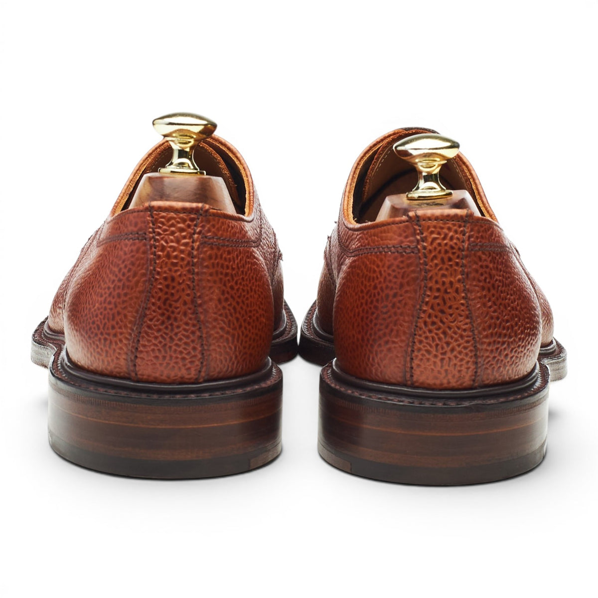 Drake's 'Newton' Tan Brown Grain Leather Split Toe Derby UK 7.5 F