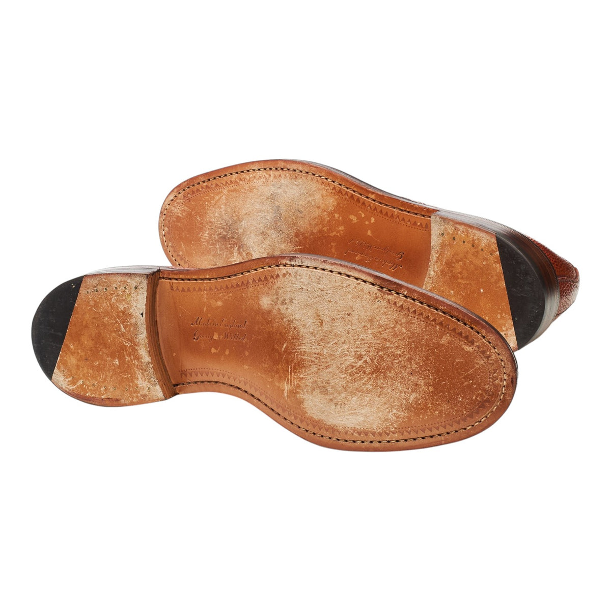 Drake's 'Newton' Tan Brown Grain Leather Split Toe Derby UK 7.5 F