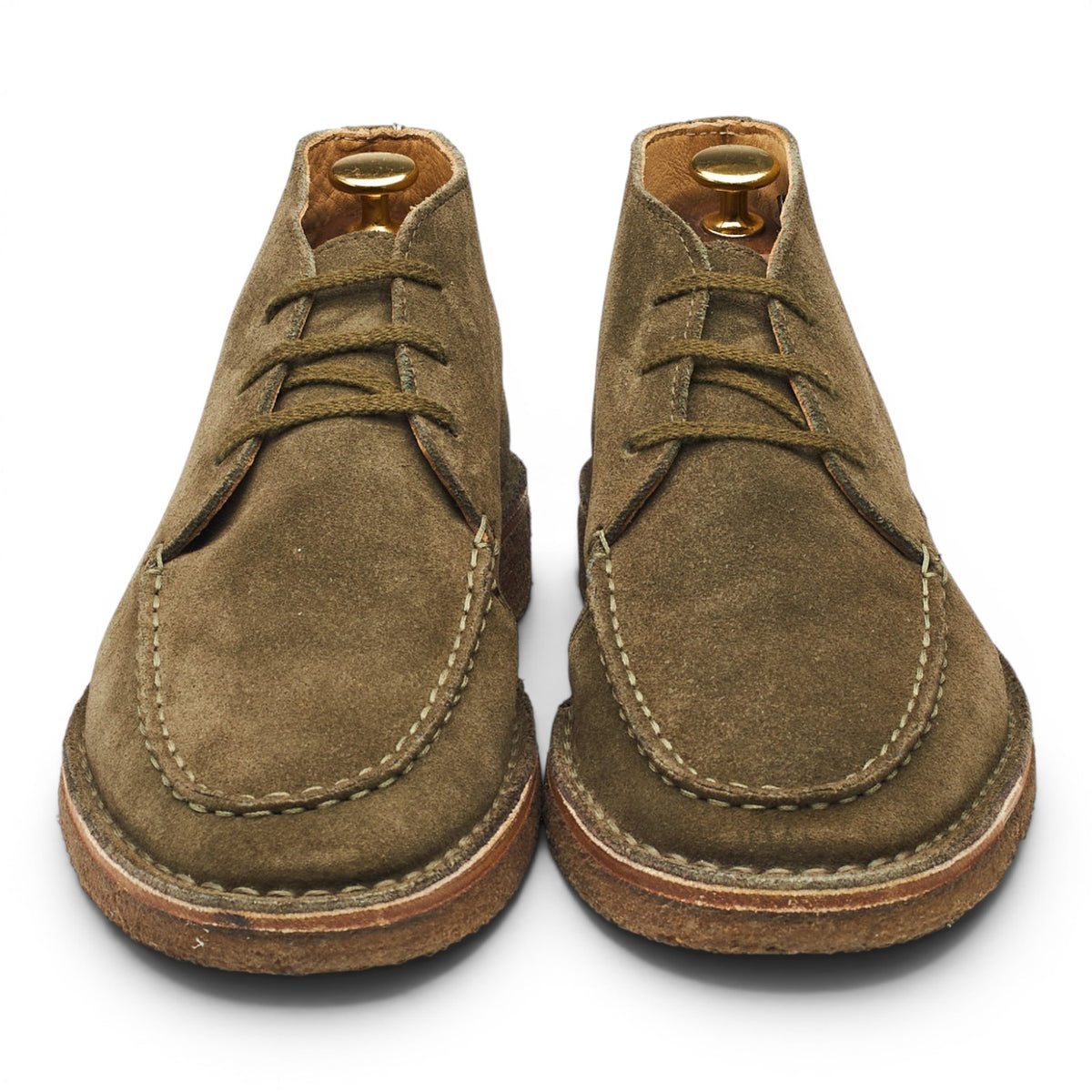 'Crosby' Green Suede Moc-Toe Chukka Boots UK 7.5