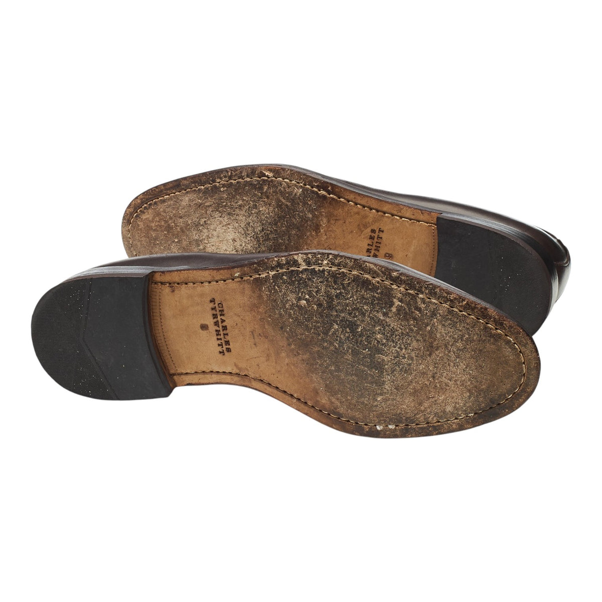 Dark Brown Leather Tassel Loafers UK 9