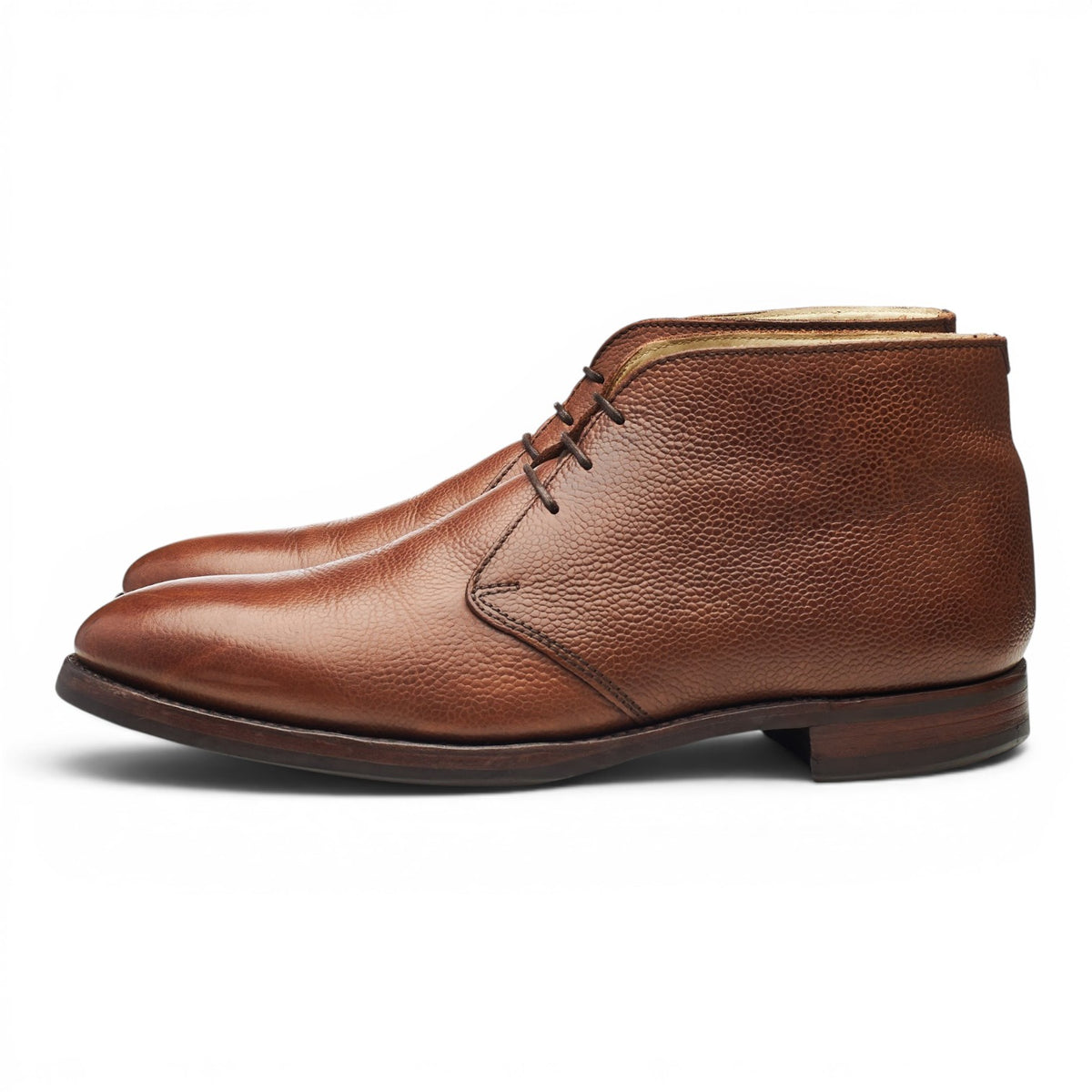 'Orkney' Tan Brown Grain Leather Chukka Boots UK 9.5 F