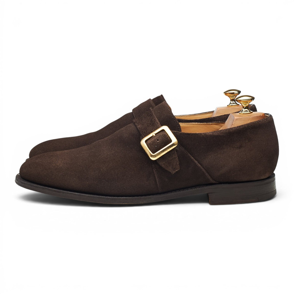 'Sydney' Dark Brown Suede Single Monk Strap UK 9.5 G
