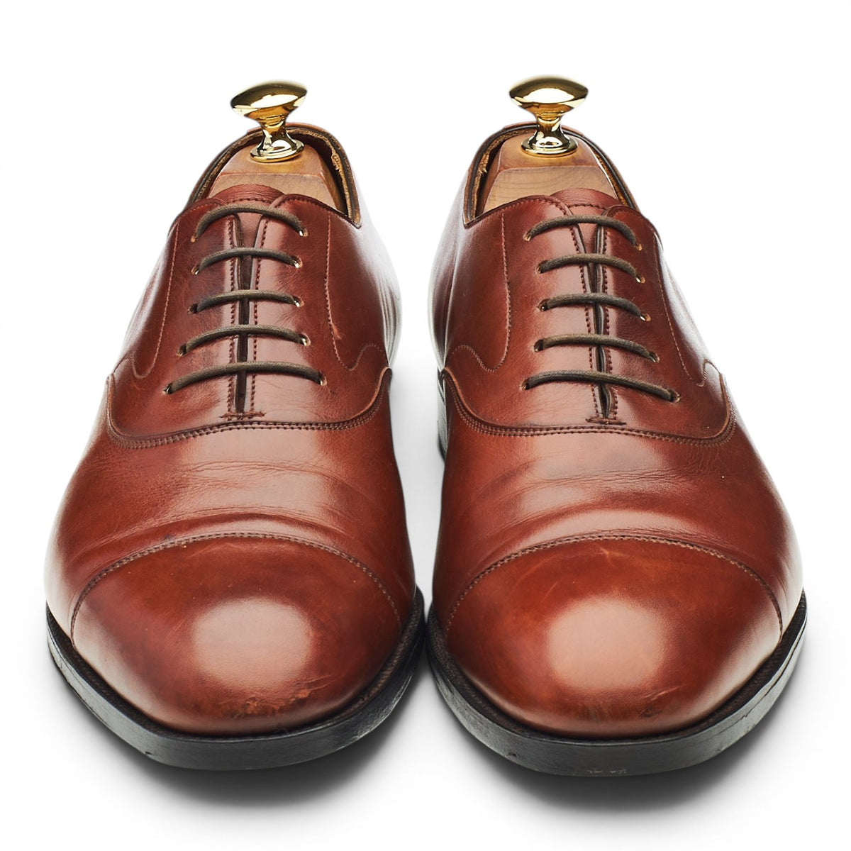 Bullock & Jones 'Chelsea' Tan Brown Leather Oxford UK 7.5 D