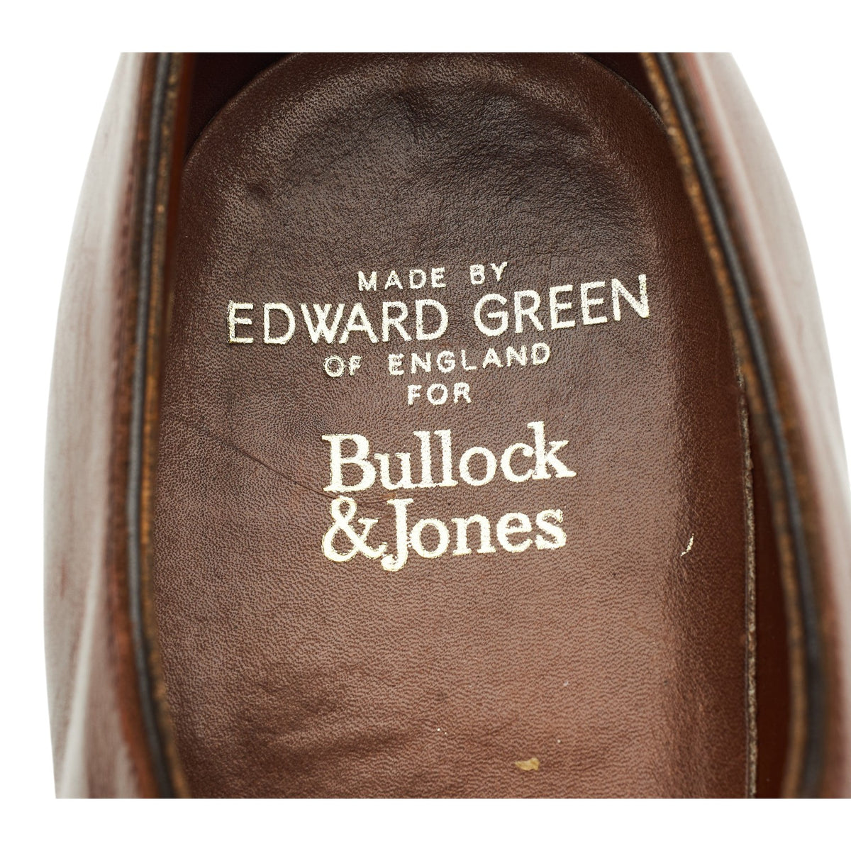 Bullock & Jones 'Chelsea' Tan Brown Leather Oxford UK 7.5 D