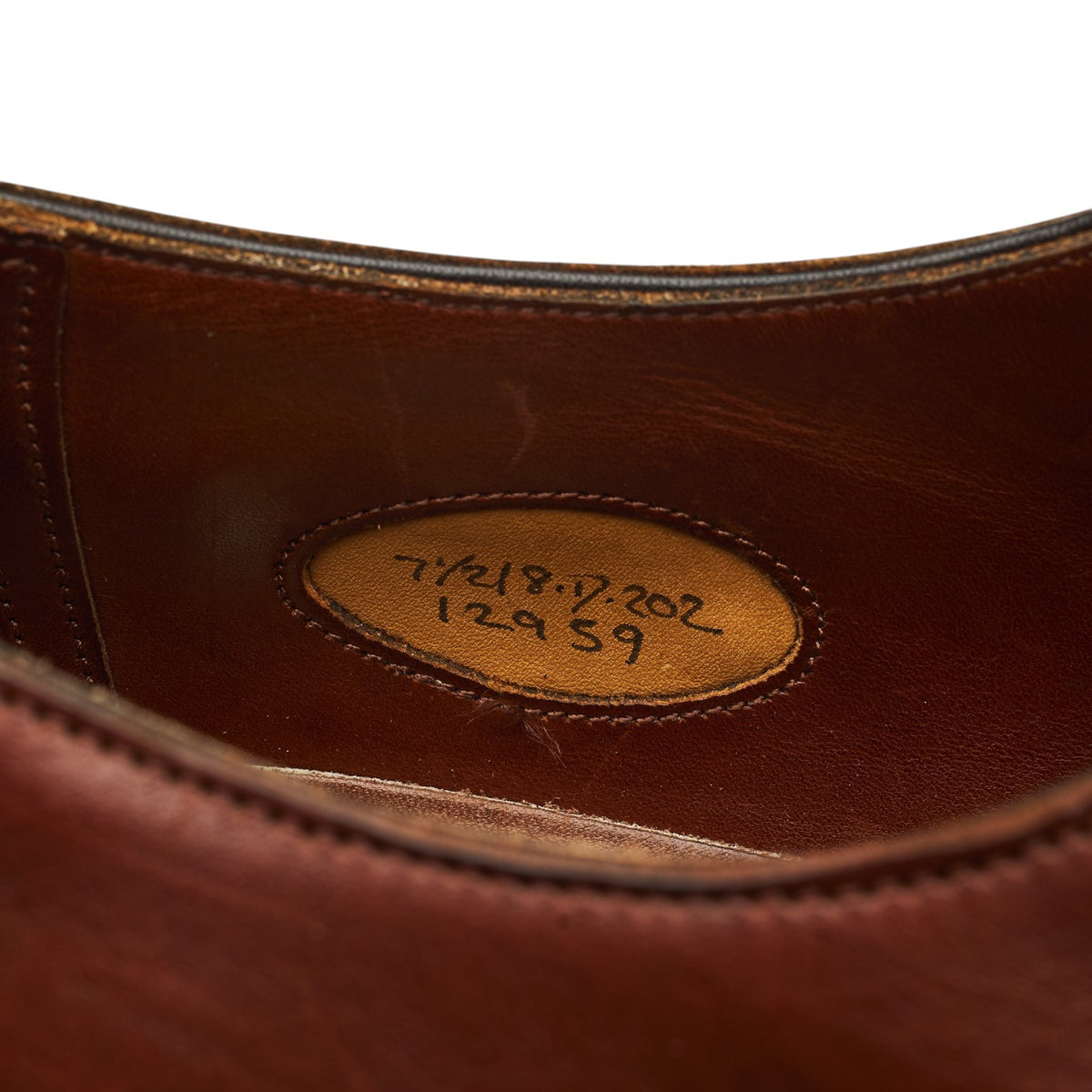 Bullock & Jones 'Chelsea' Tan Brown Leather Oxford UK 7.5 D
