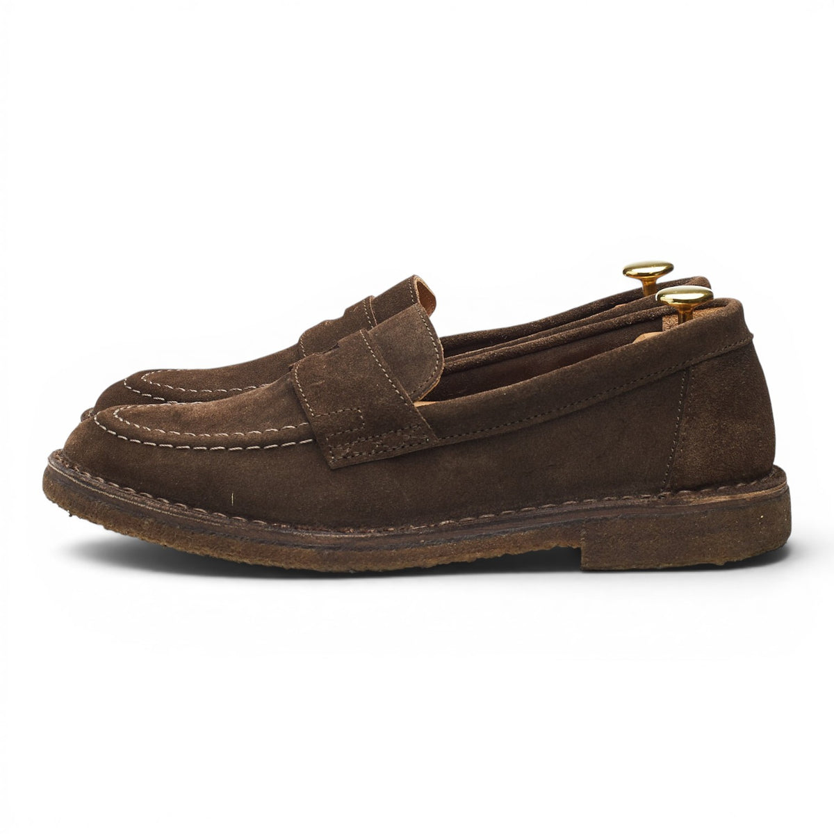 'Canal' Brown Suede Loafers UK 8