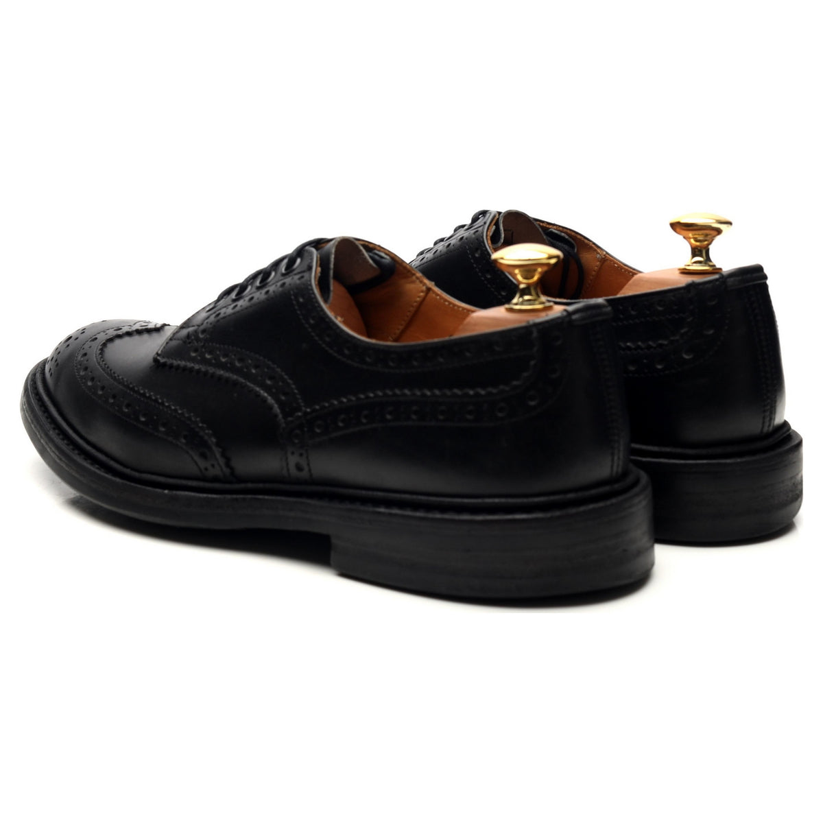 &#39;Bourton&#39; Black Leather Derby Brogues UK 6.5