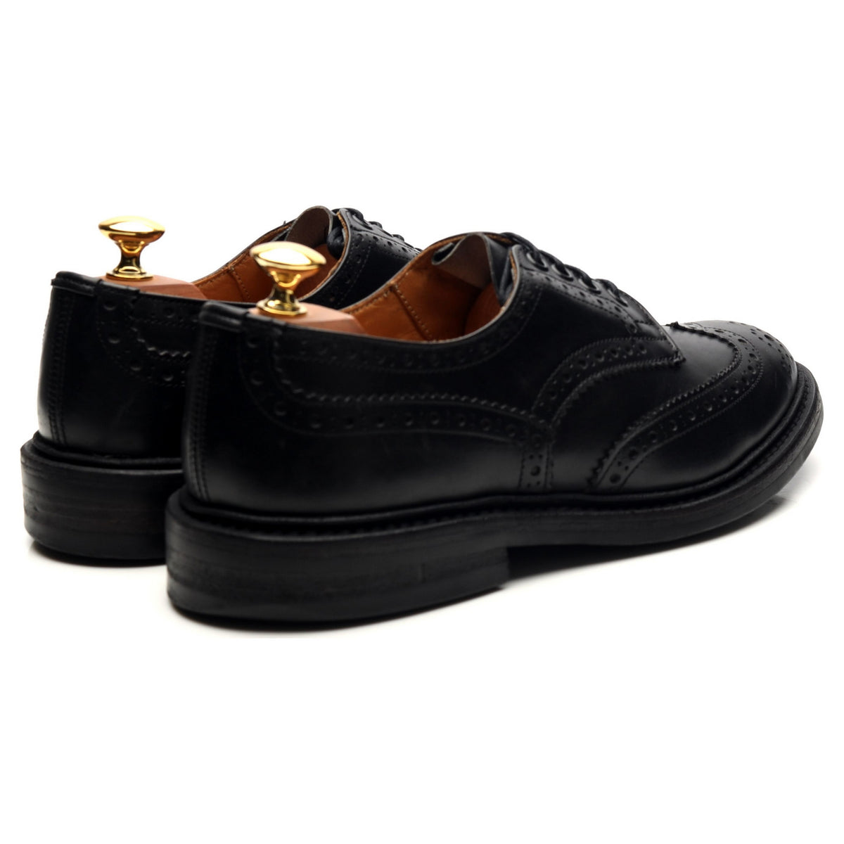 &#39;Bourton&#39; Black Leather Derby Brogues UK 6.5