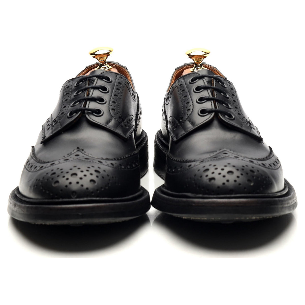 &#39;Bourton&#39; Black Leather Derby Brogues UK 6.5