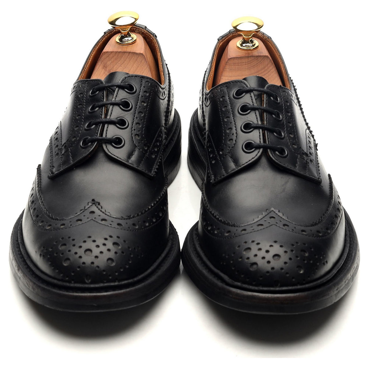 &#39;Bourton&#39; Black Leather Derby Brogues UK 6.5