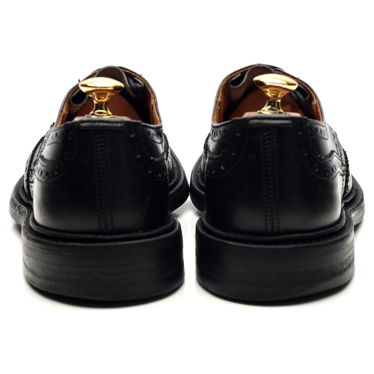 &#39;Bourton&#39; Black Leather Derby Brogues UK 6.5