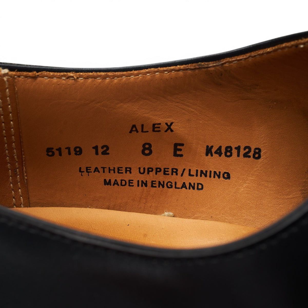 'Alex' Black Leather Wholecut Oxford UK 8 E